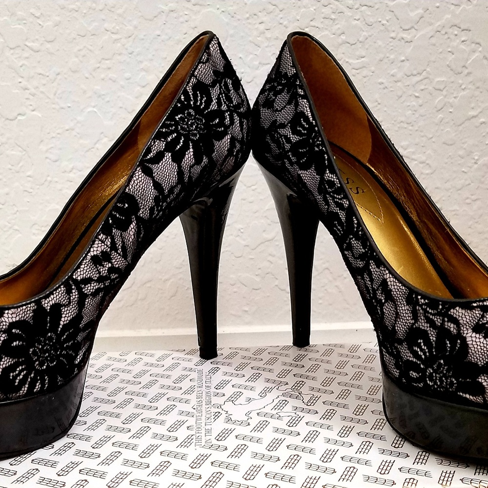 Hills Stilettos, lace, size 8 M -8.5 M
